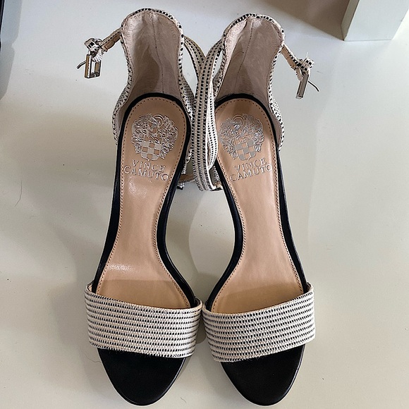 Vince Camuto Shoes - VINCE CAMUTO Sandals VC Corlina Striped Canvas Heels for Women Sz 7 / 37